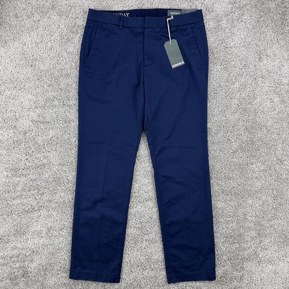 Bonobos Weekday Warrior Pants Men's 32x30 Blue NWT Chino Preppy Slim Monday